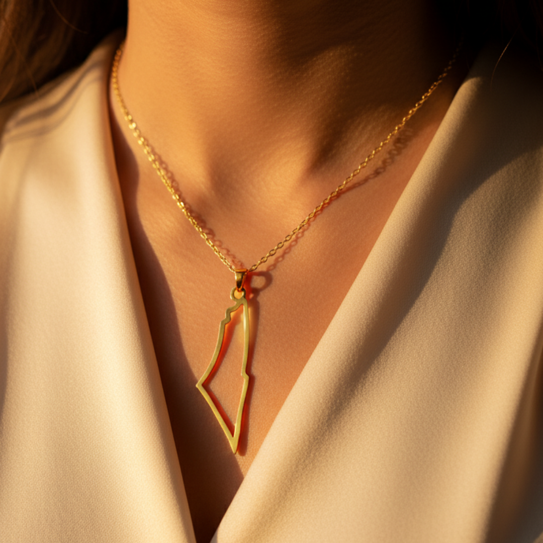 Barakah Palestine Map Necklace