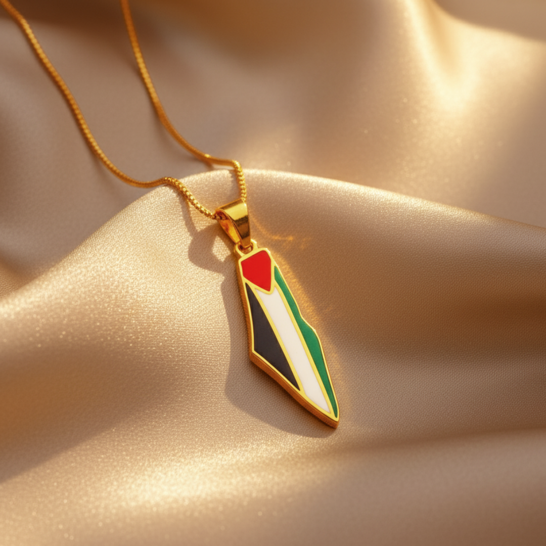 Barakah Palestine Pride Map Necklace