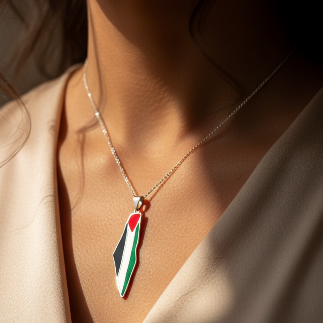 Barakah Palestine Pride Map Necklace