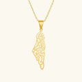 Barakah Palestine Calligraphy Map Necklace