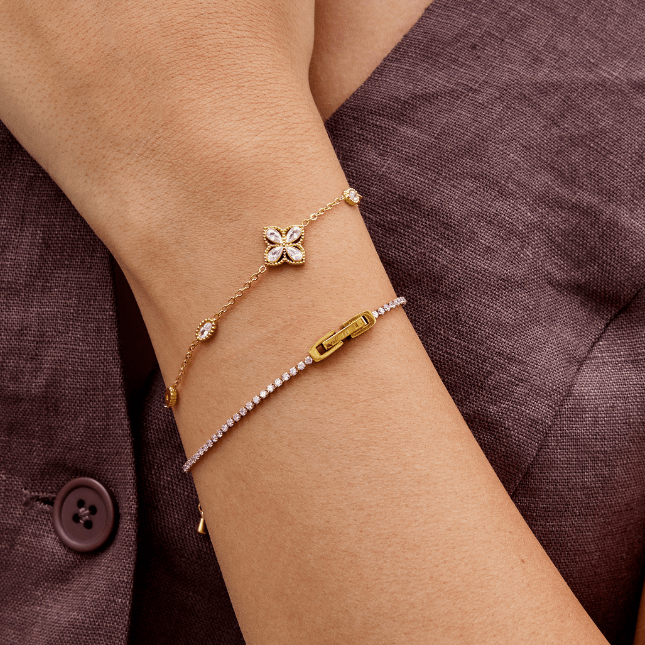 Four Leaf Clover Crystal Bracelet